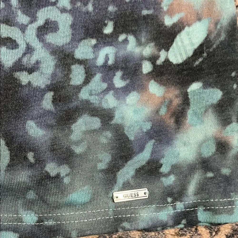 Guess Y2K Blue Patterned Design Pullover Racerback Top Bohemian - Picture 7 of 9